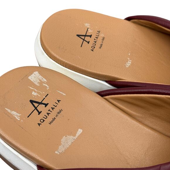 Aquatalia Sharla Napa Slide Sandal SZ 9 Red Womens Athleisure Sporty Travel Pool - Picture 8 of 9